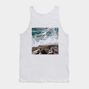 White Ocean Wave Tank Top